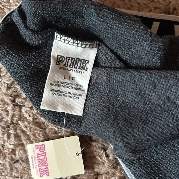 NWT Pink Victorias Secret Signature Band Soft Gray Shorts - Picture 6 of 6